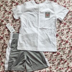 Reebok White and Gray Athletic Tee and Shorts - Size 5/6